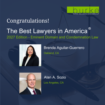 Brenda Aguilar-Guerrero and Alan Sozio recognized in The Best Lawyers in America® 2027 for Eminent Domain and Condemnation Law