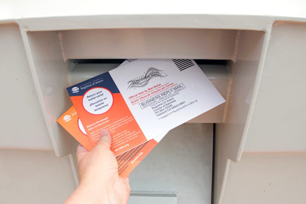 person mailing in California ballot